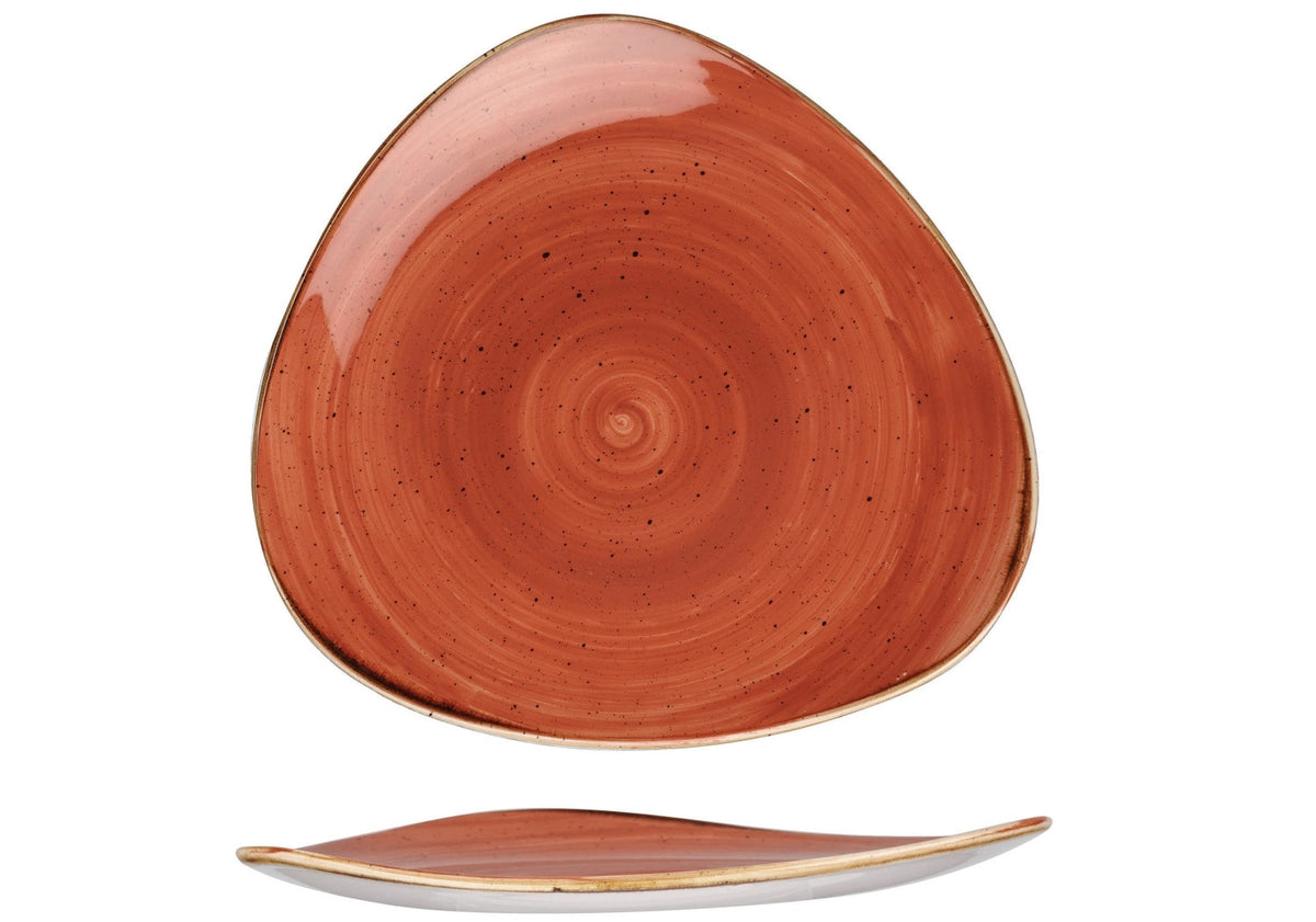 Stonecast Spiced Orange Triangel Teller flach 19.2cm in Orange präsentiert im Onlineshop von KAQTU Design AG. Teller ist von Churchill