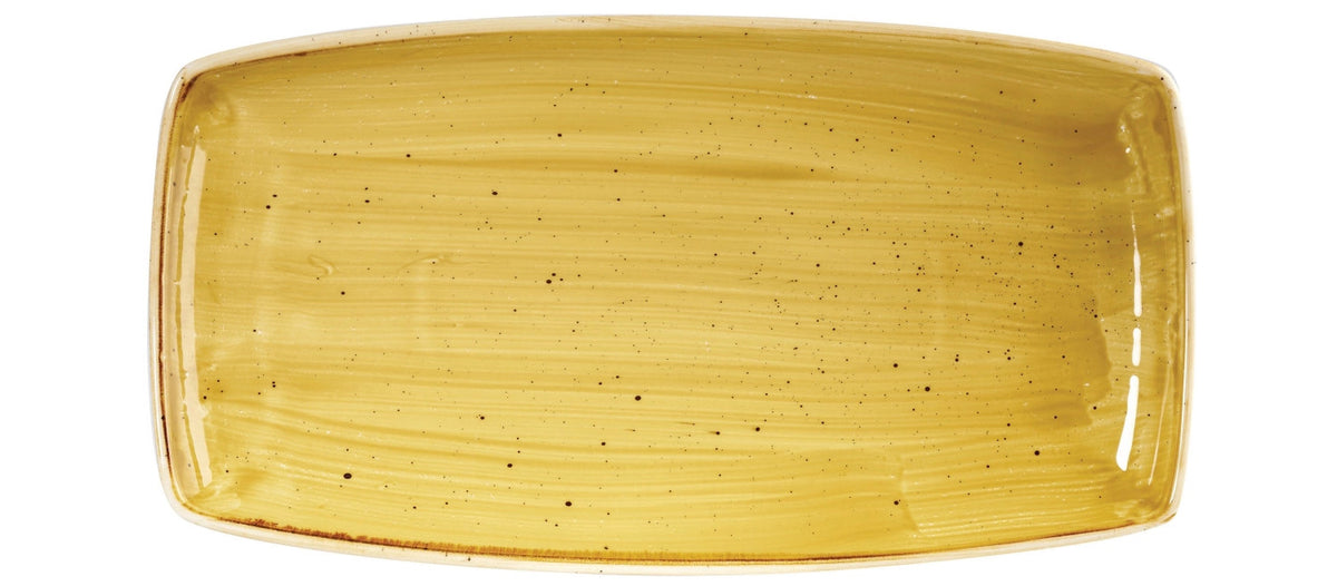 Stonecast Mustard Yellow Platte rechteckig 29.5x15cm in Gelb präsentiert im Onlineshop von KAQTU Design AG. Platte ist von Churchill