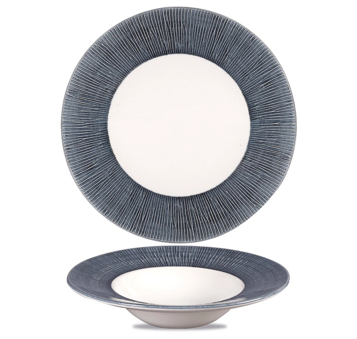 Bamboo Mist Teller tief Fahne breit 28cm in Blau präsentiert im Onlineshop von KAQTU Design AG. Teller ist von Churchill