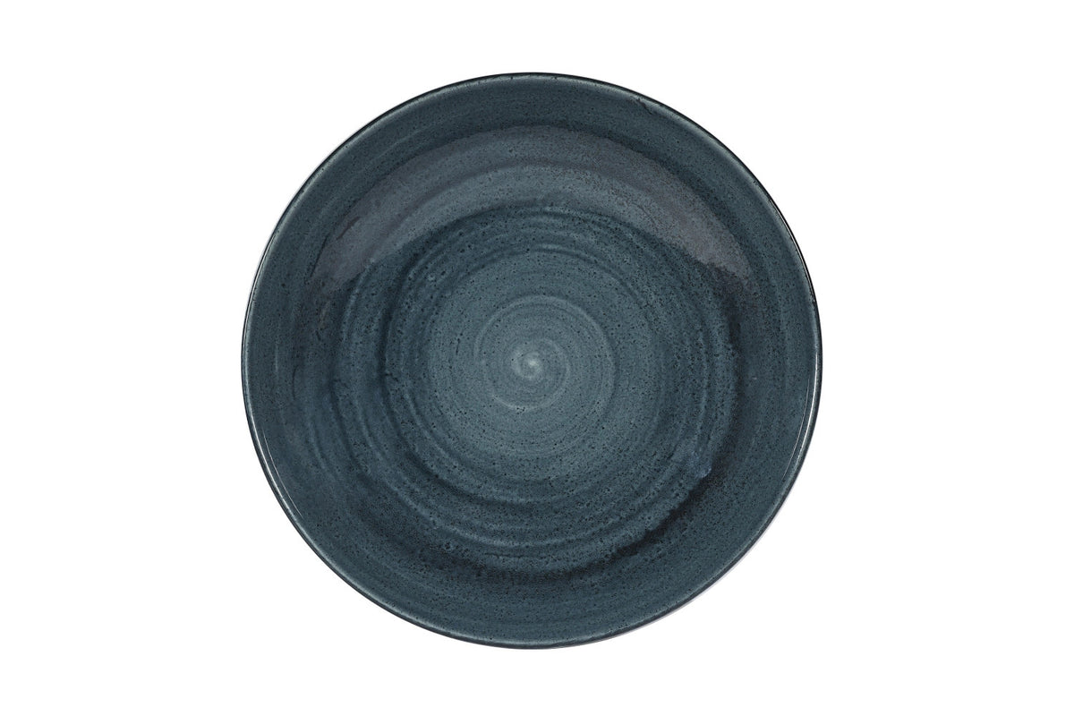 Tiefer blauer Coupe-Teller Stonecast Patina Rustic Teal aus Keramik von Churchill