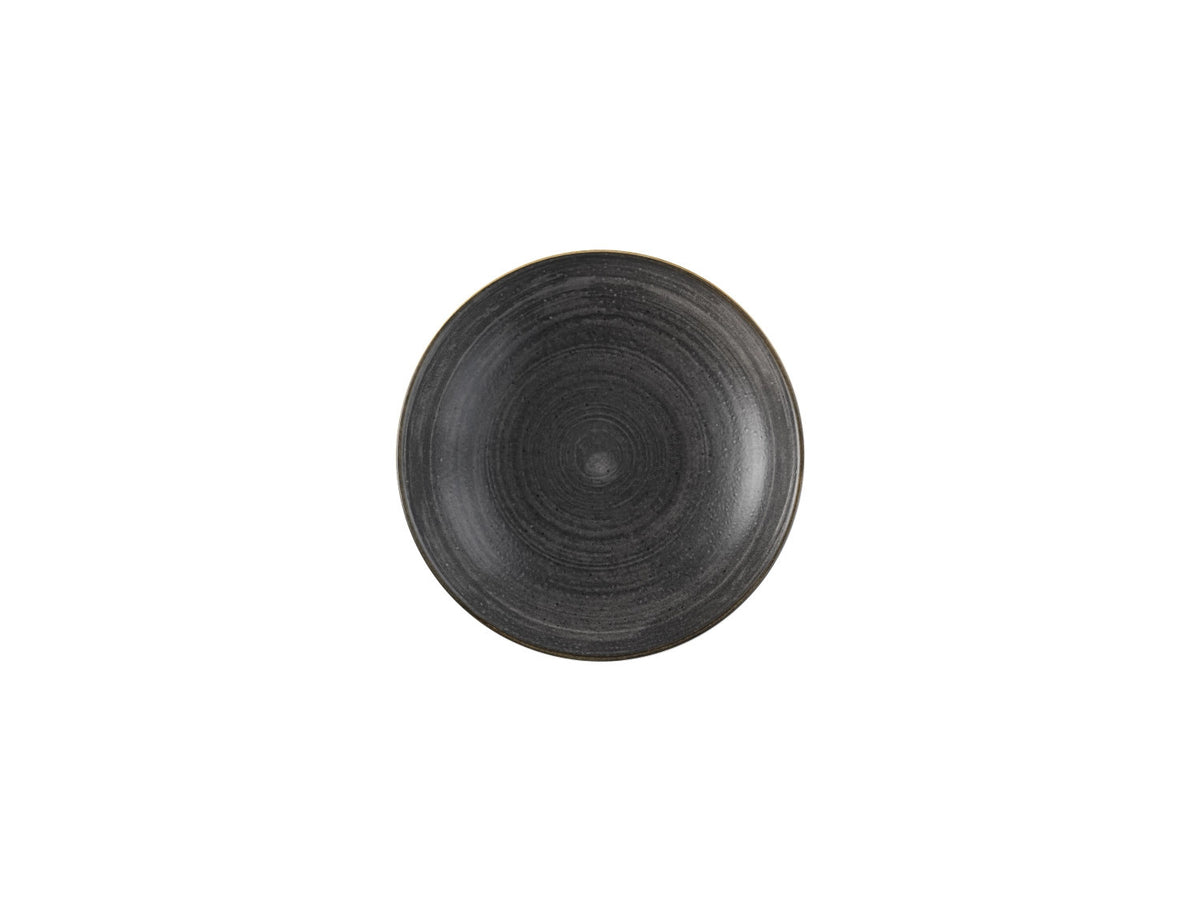 Stonecast Raw Black Coupe Teller tief 24.8cm in Schwarz präsentiert im Onlineshop von KAQTU Design AG. Schale ist von Churchill