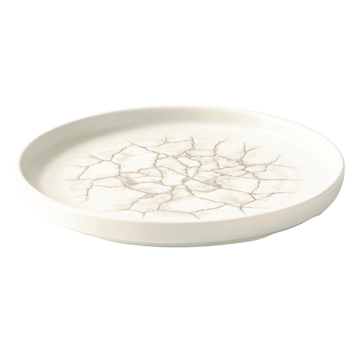 S.P. Kintsugi Agate Grey Walled Teller 21cm, H2cm in Silber präsentiert im Onlineshop von KAQTU Design AG. Teller ist von Churchill