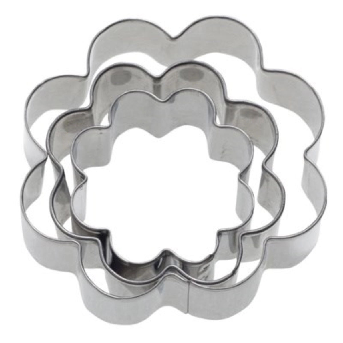 3 Stk. Terrassen-Ausstechformen Rosette, 4,5,6cm in Silber präsentiert im Onlineshop von KAQTU Design AG. Ausstecher ist von Westmark