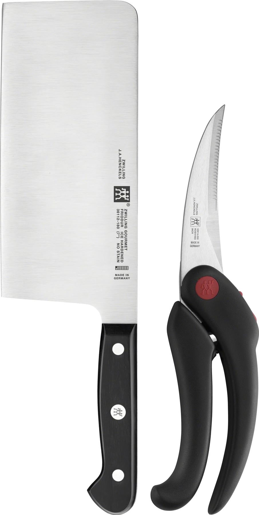 2tlg. Gourmet Messerset (Hackm.+Schere) in Schwarz präsentiert im Onlineshop von KAQTU Design AG. Küchenmesser ist von Zwilling