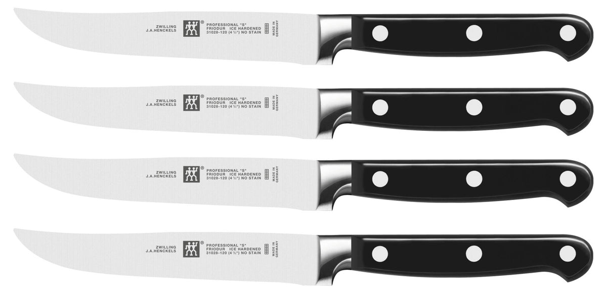 Professional "S" 4er Set Steakmesser in Schwarz präsentiert im Onlineshop von KAQTU Design AG. Küchenmesser ist von Zwilling Kitchen