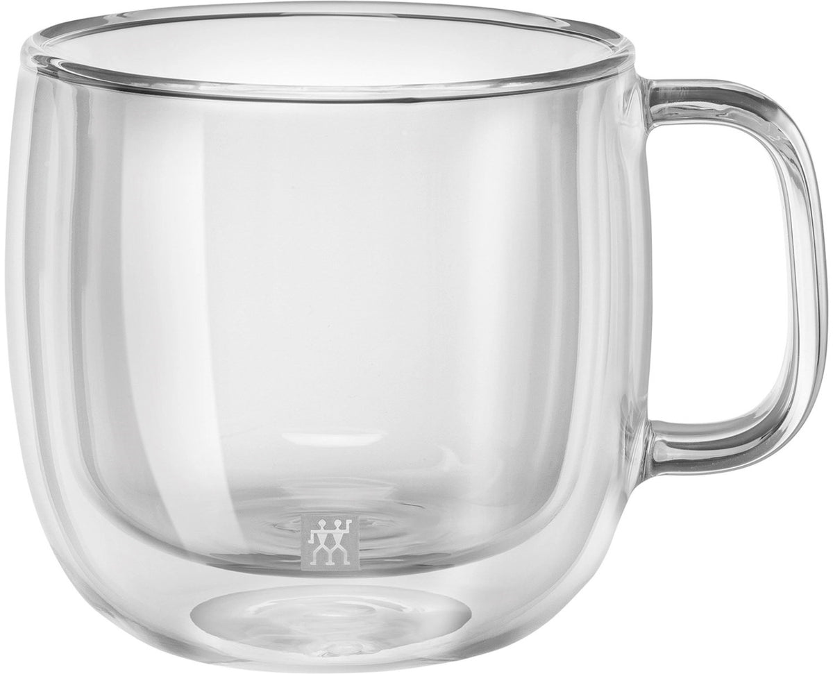 Sorrento Plus Cappuccino doppelw. m. Henkel, 2er Set, 450 ml in Transparent präsentiert im Onlineshop von KAQTU Design AG. Kaffeetassen ist von Zwilling Kitchen