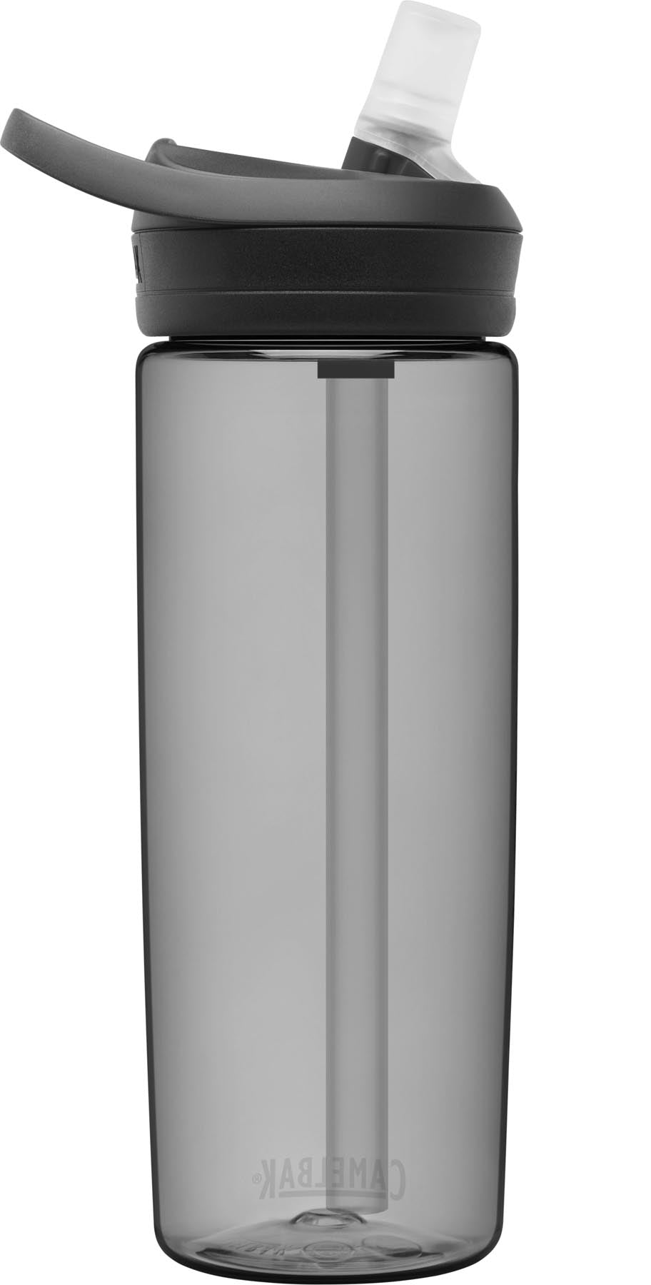 Stylische Camelbak Eddy+ Trinkflasche in Charcoal, 0.6l, ideal für unterwegs und umweltfreundlich. Perfekt für Hydration im Alltag.