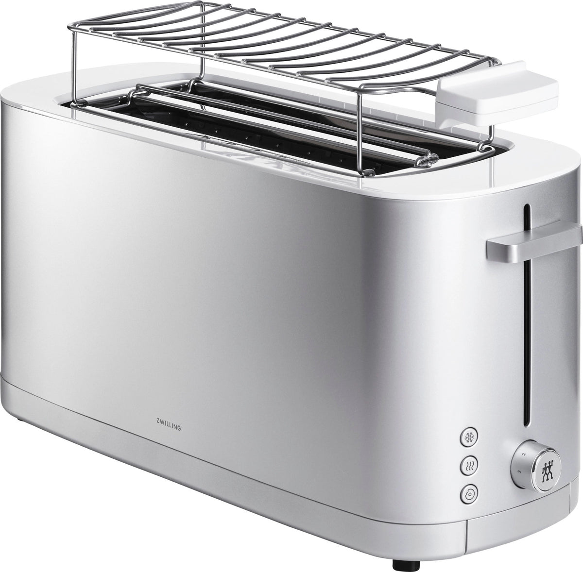 Enfinigy Toaster 2x4 mit Brötchenaufsatz silber in Silber präsentiert im Onlineshop von KAQTU Design AG. Küchengerät ist von Zwilling Kitchen