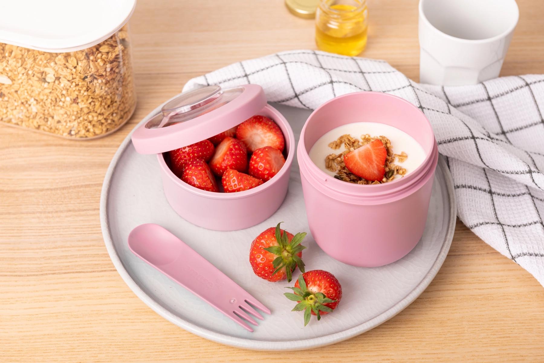 Elegante Amuse Life Schüssel in zartem Pink, Ø105x142mm, ideal für vielseitige Mahlzeiten, vereint modernes Design mit Funktionalität.