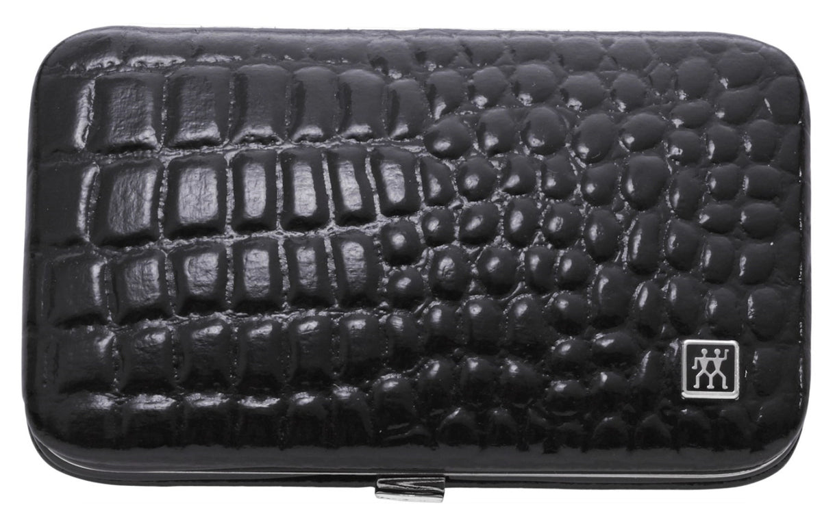 3tlg. Rahmenetui sw Kroko-Lackoptik in Schwarz präsentiert im Onlineshop von KAQTU Design AG. Körperpflege ist von Zwilling Beauty