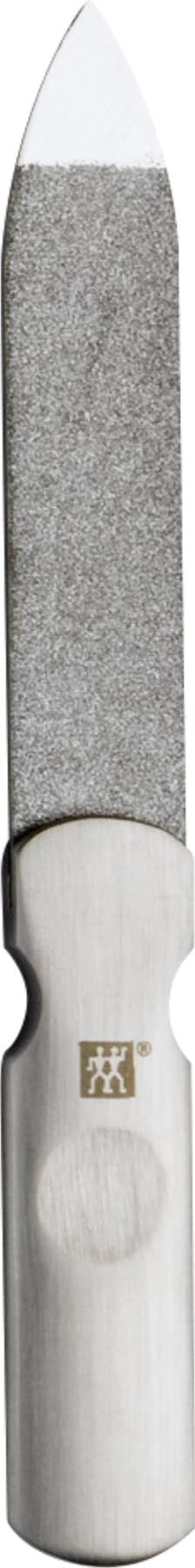 Elegantes schwarzes Lederetui mit drei Fächern und vielseitigem Multi Tool, ideal für die Körperpflege von Zwilling Beauty.