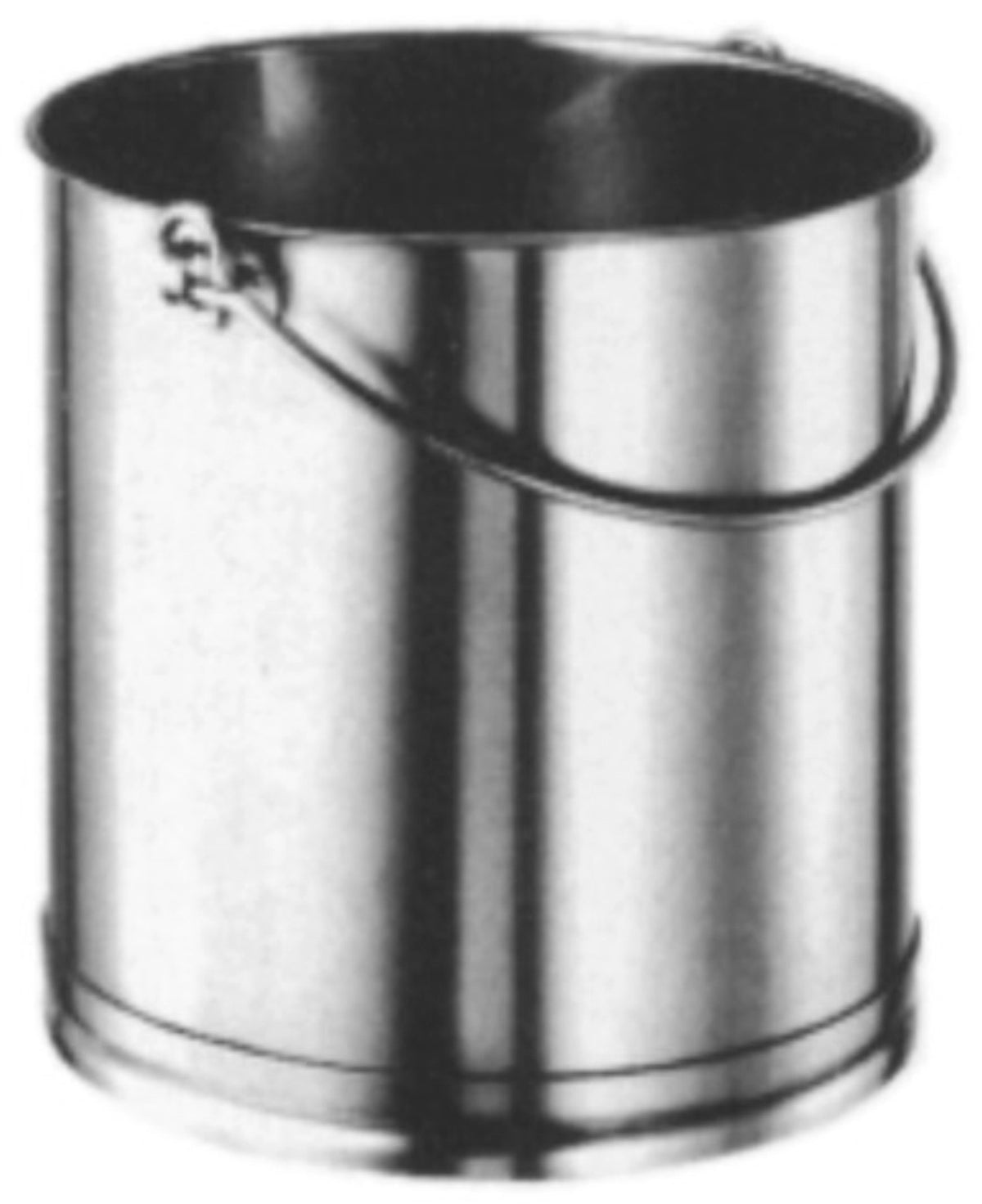 Zylindrischer Eimer 12 lt ohne Deckel in Silber präsentiert im Onlineshop von KAQTU Design AG. Küchenhelfer ist von Amsta