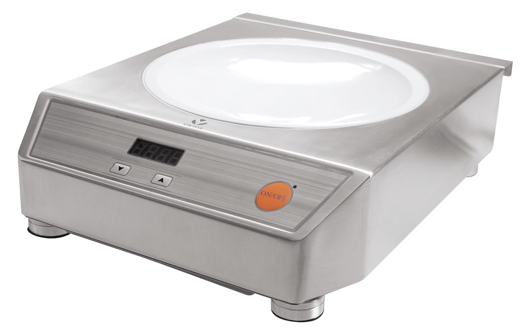 Induktionskochfeld Wok 3500W digitale Anzeige in Silber präsentiert im Onlineshop von KAQTU Design AG. Küchengerät ist von Lagotto