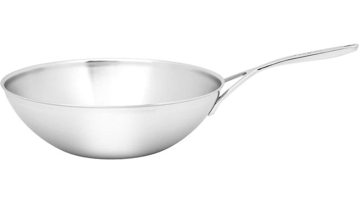 5 Plus Wok 30cm in Silber präsentiert im Onlineshop von KAQTU Design AG. Küchengerät ist von Demeyere