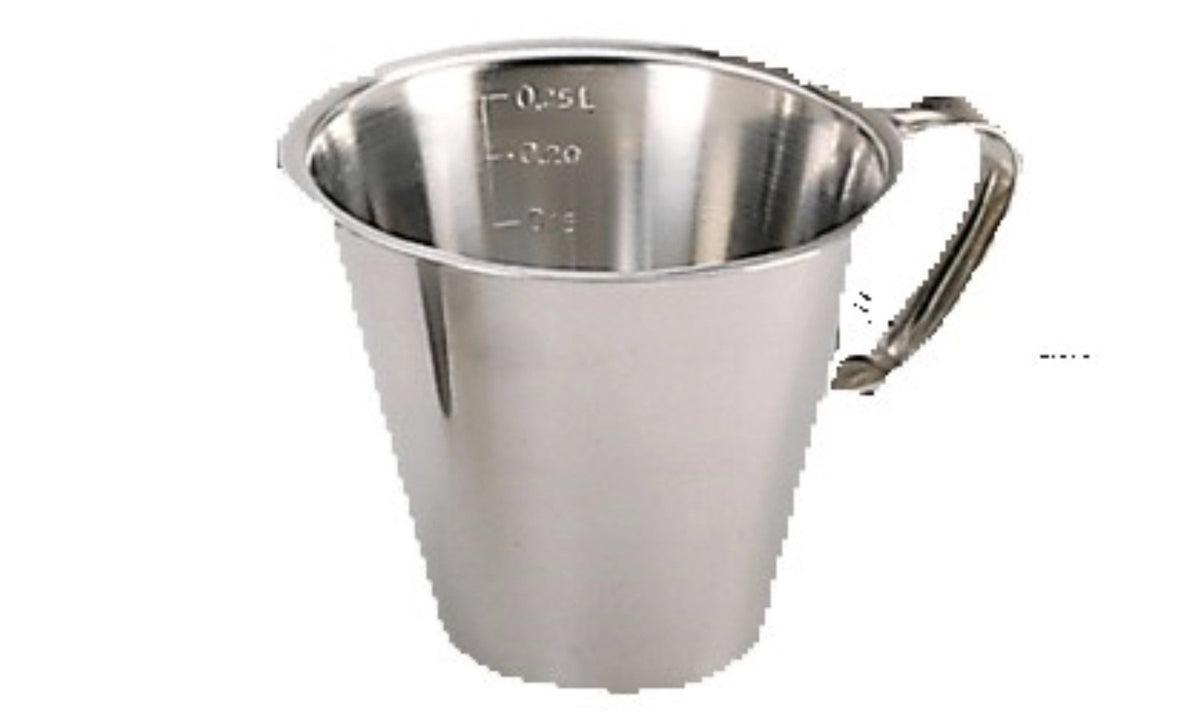 Kleiner Messbecher ohne Ringfuß, graduiert 25cl in Silber präsentiert im Onlineshop von KAQTU Design AG. Küchenhelfer ist von de Buyer
