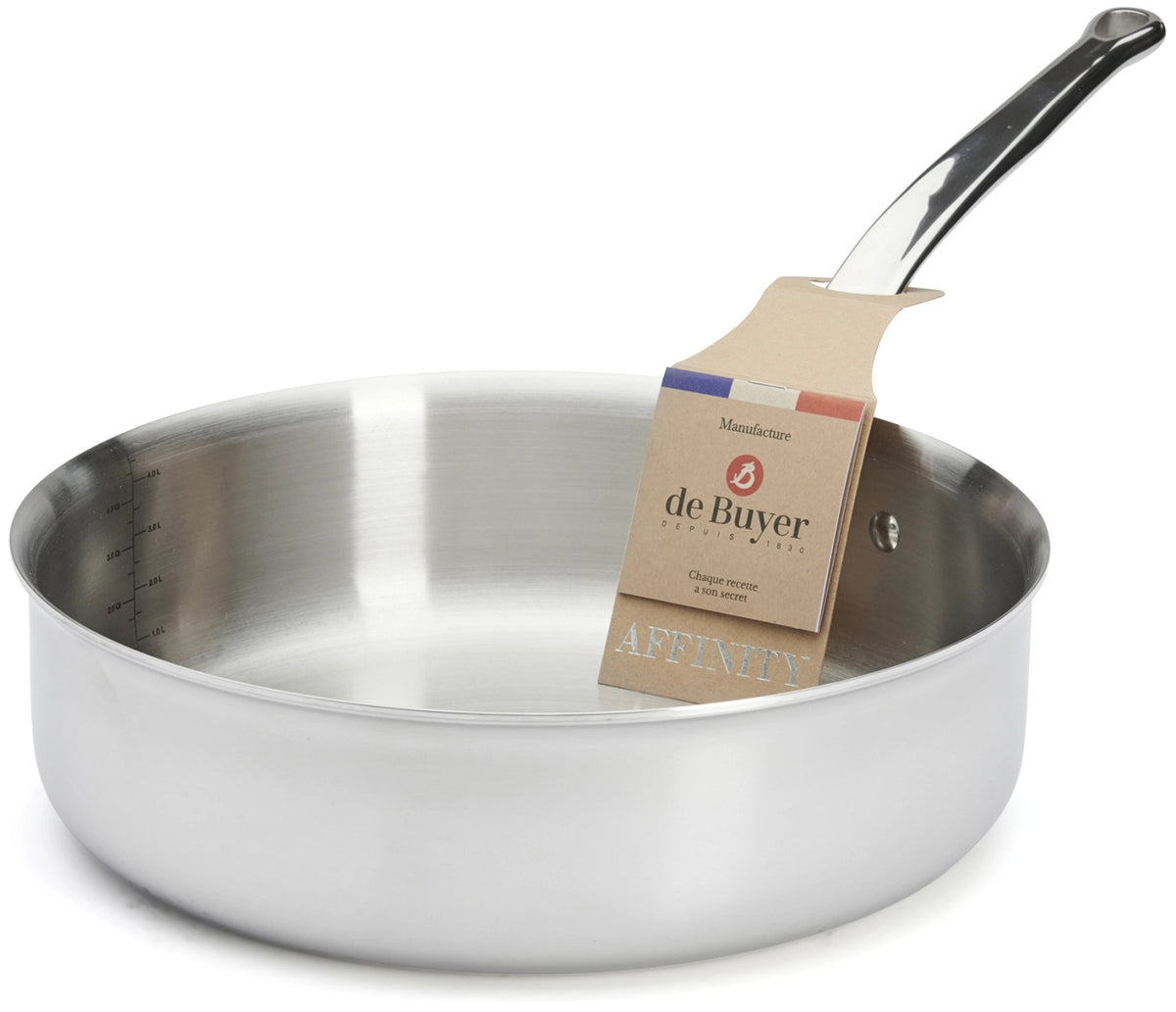Affinity Sauteuse gerade Ø 28cm in Silber präsentiert im Onlineshop von KAQTU Design AG. ist von de Buyer