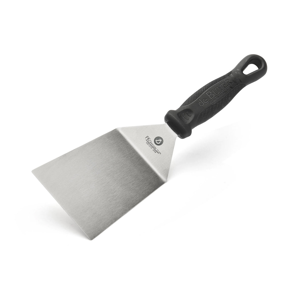 Pfannenwender 30cm abgewinkelt, geschlossen in Silber präsentiert im Onlineshop von KAQTU Design AG. Pfannenwender ist von de Buyer