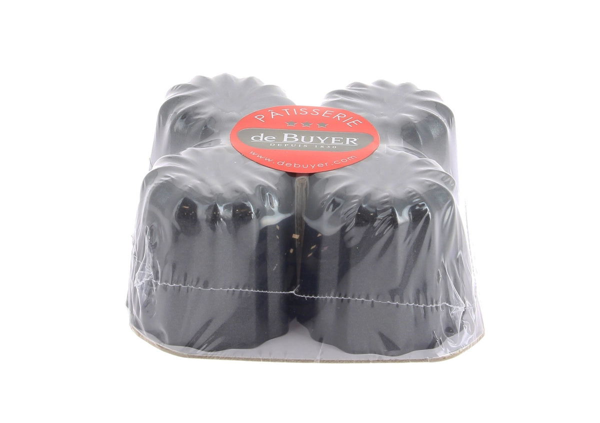 4er Set Kuchenform Cannelés in Silber präsentiert im Onlineshop von KAQTU Design AG. Gugelhopfformen ist von de Buyer