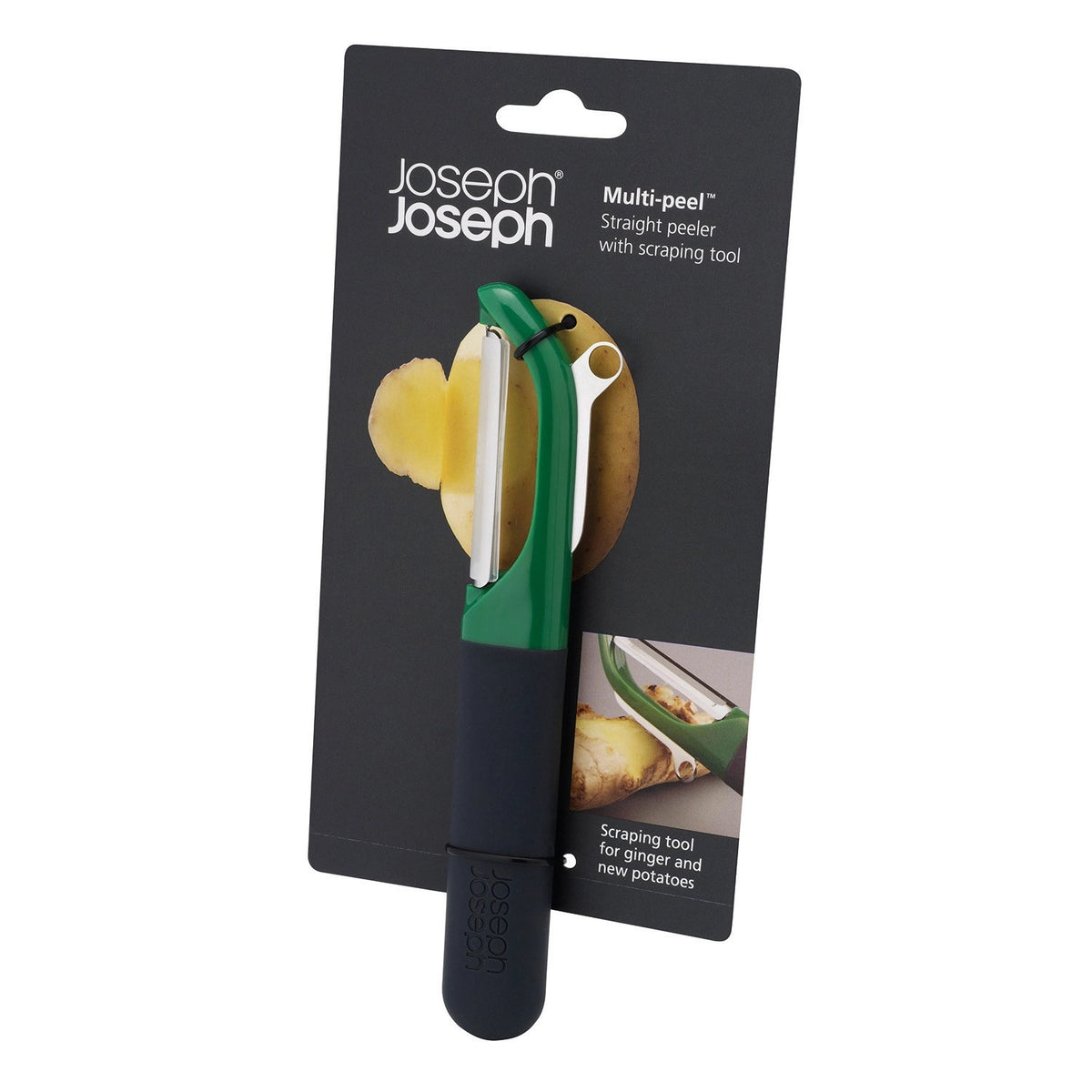 MultiPeel Schäler, dunkelgrün, 3.5x17.2 cm in Grün präsentiert im Onlineshop von KAQTU Design AG. Küchenhelfer ist von Joseph Joseph