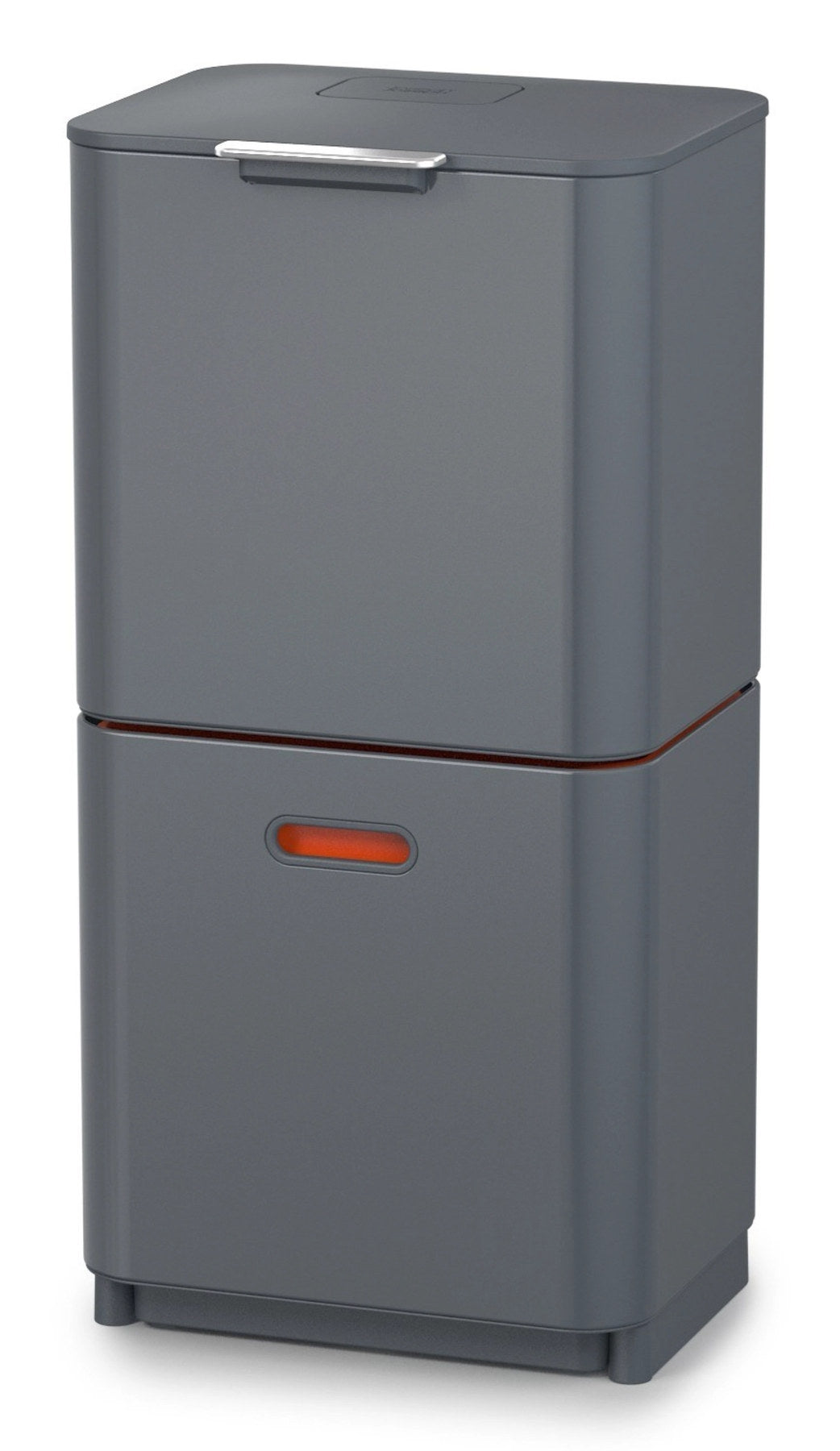 Totem Max 60L mit Separationen, graphite in Silber präsentiert im Onlineshop von KAQTU Design AG. Mülleimer ist von Joseph Joseph