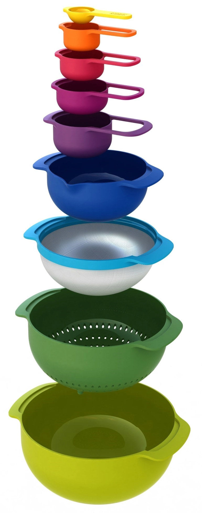 Nest 9 Plus Schüssel- Messlöffelset 9-tlg. in Mehrfarbig präsentiert im Onlineshop von KAQTU Design AG. Küchenhelfer ist von Joseph Joseph