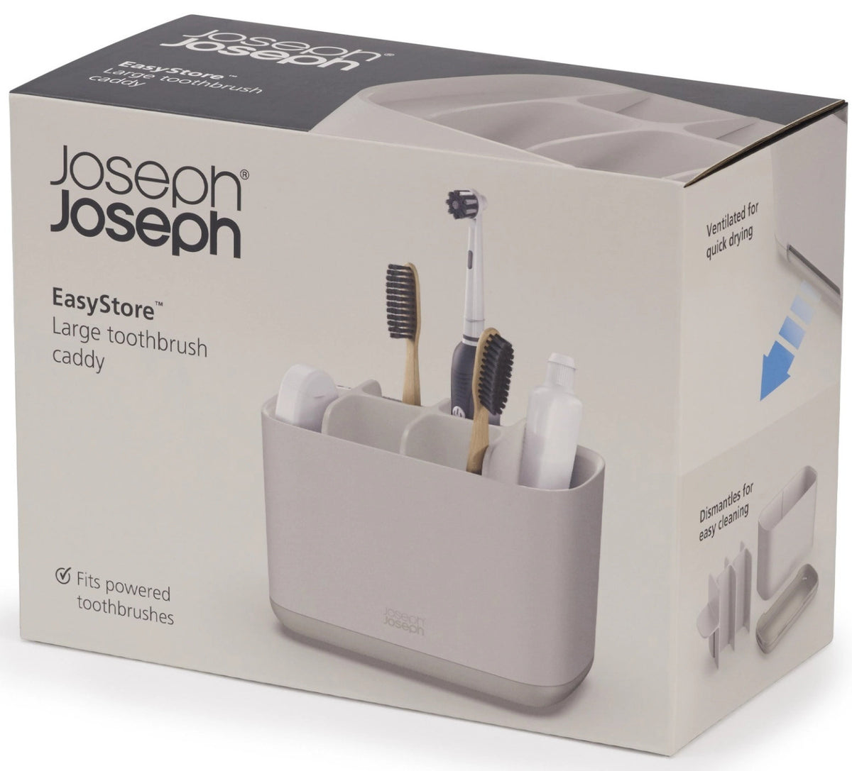EasyStore Zahnbürstenhalter gross ecru in Beige präsentiert im Onlineshop von KAQTU Design AG. Zahnputz ist von Joseph Joseph
