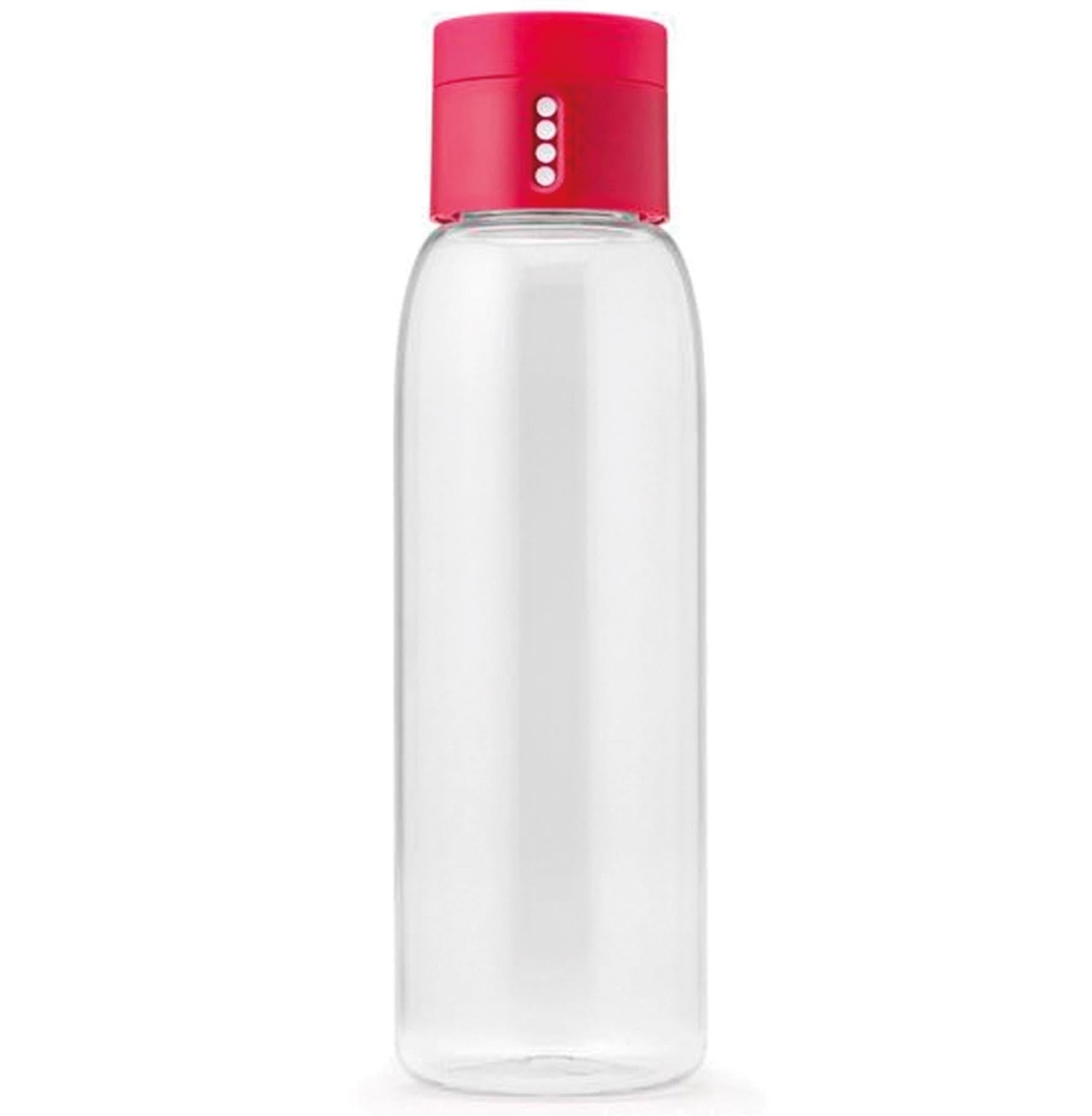 Dot Trinkflasche, transp. pink, 600 ml in Rot präsentiert im Onlineshop von KAQTU Design AG. Aufbewahrungsbehälter ist von Joseph Joseph