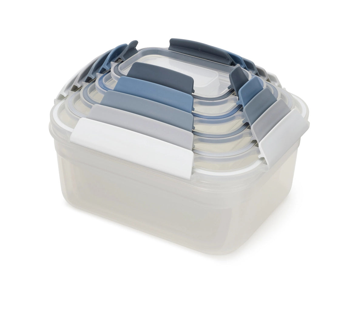 Nest Lock Sky Vorratsdosenset 5-tlg. in Blau präsentiert im Onlineshop von KAQTU Design AG. Aufbewahrungsdose ist von Joseph Joseph