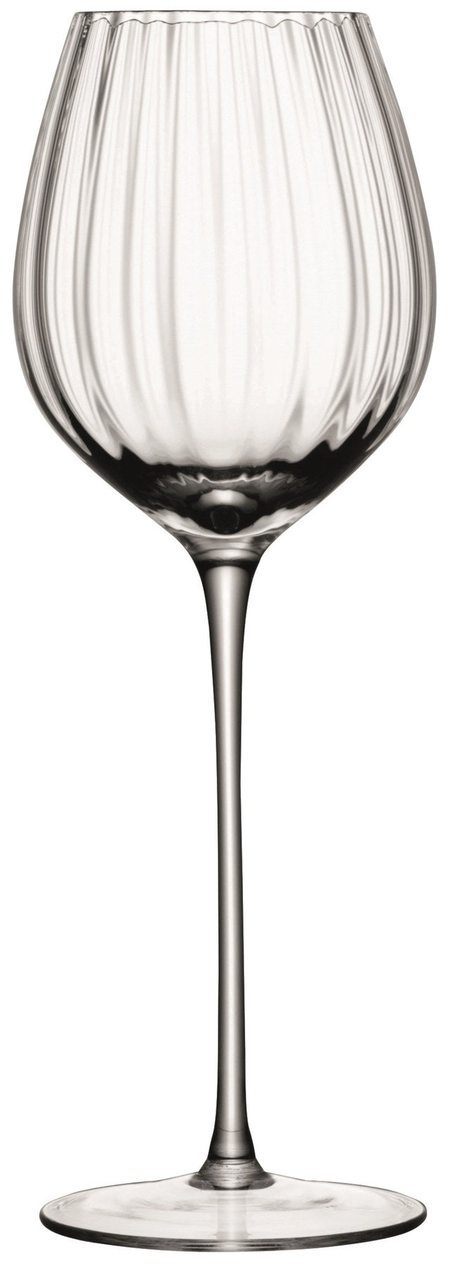 2er Set Aurelia Weissweinglas von LSA aus transparentem Glas, tulpenförmige Kelchform mit feiner Plisseefalte, Durchmesser 6 cm, Höhe 25 cm.