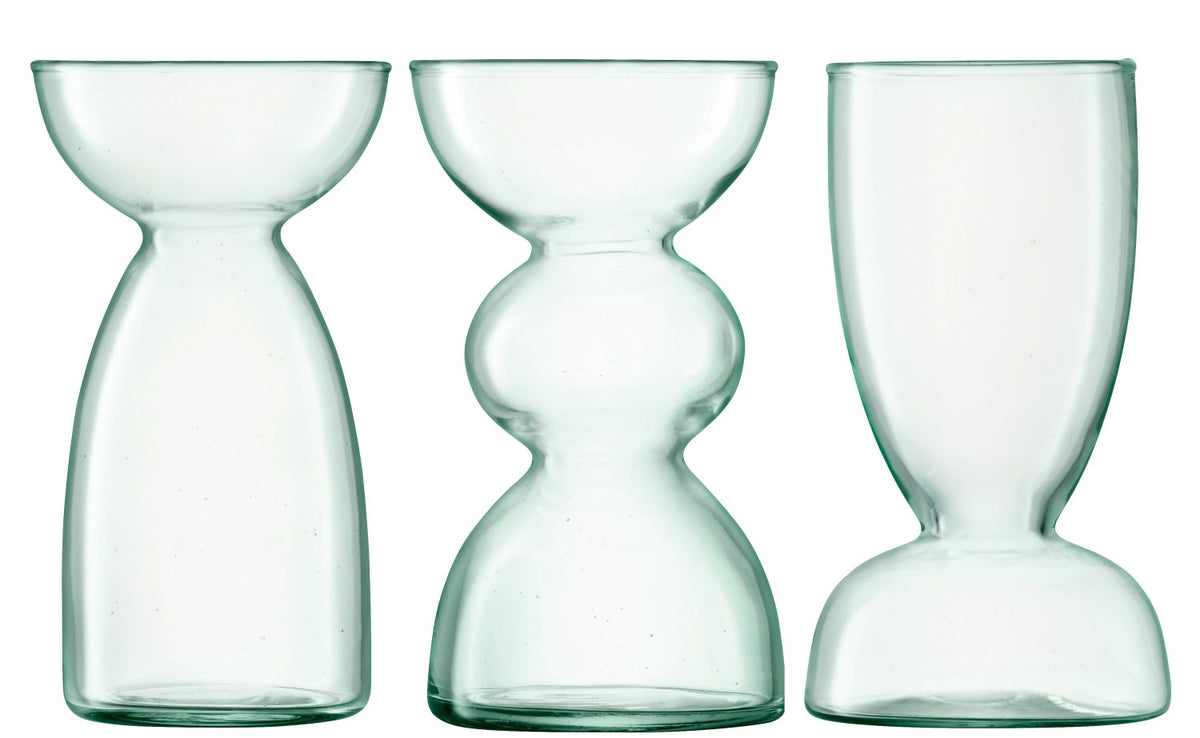 Canopy Trio Vase Set H13cm recy. Optik in Transparent präsentiert im Onlineshop von KAQTU Design AG. Vase ist von LSA
