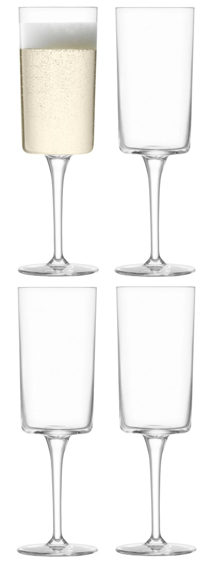 4er Set Gio Champagner Flutes 210ml Klar in Transparent präsentiert im Onlineshop von KAQTU Design AG. Wein- & Sektglas ist von LSA