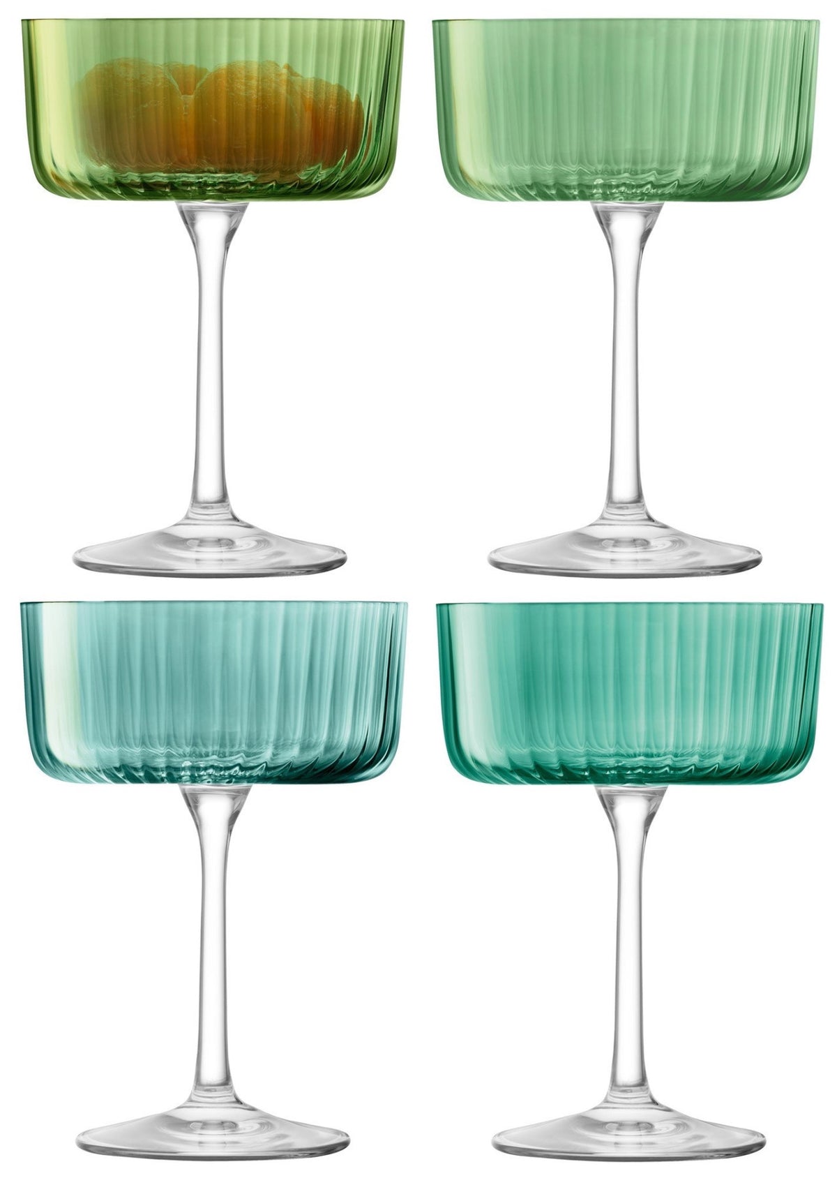 4er Set Gems Champagner/Cocktail Gläser 230ml in Grün präsentiert im Onlineshop von KAQTU Design AG. Champagner Flutes ist von LSA