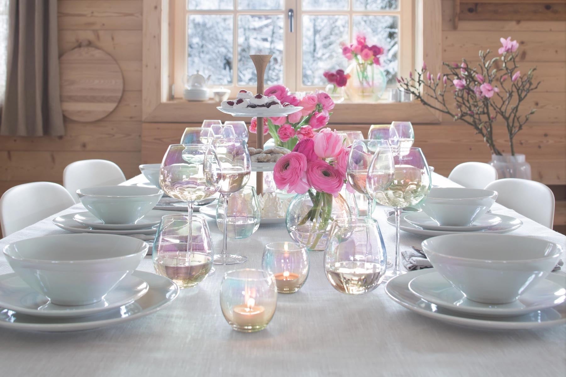 Schimmerndes 4er Set Cocktailbecher in Perlmutt-Optik von LSA, perfekt für festliche Anlässe und kreative Mixgetränke.