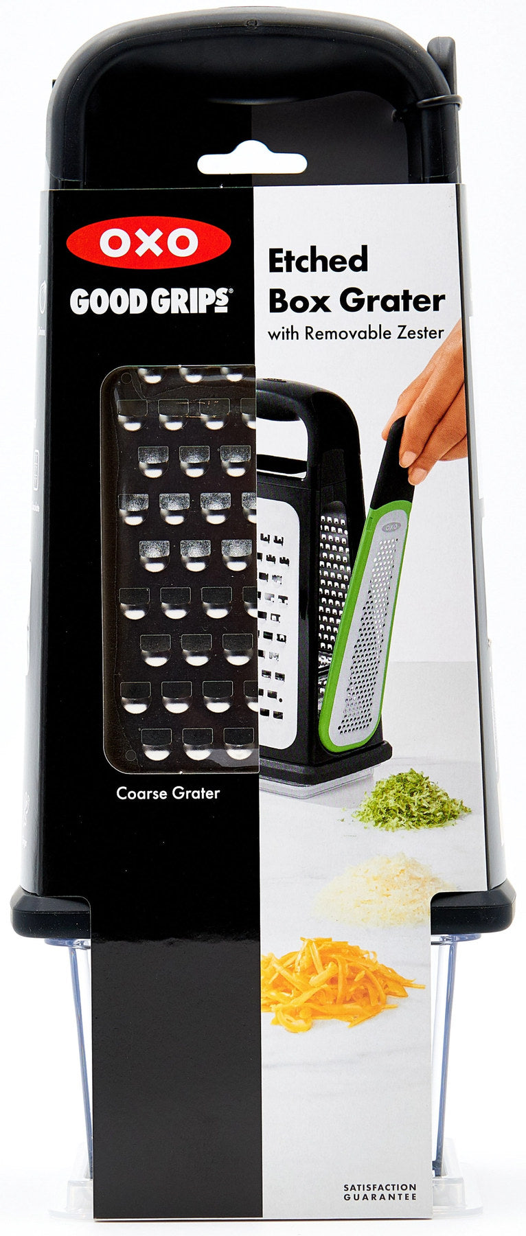 OXO Kastenreibe mit abnehmbarem Zestenreißer, geätzt in Schwarz präsentiert im Onlineshop von KAQTU Design AG. Küchenhelfer ist von OXO