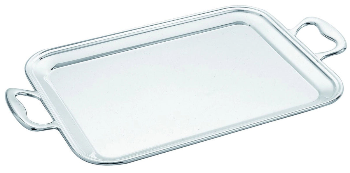 Tablett mit Griffen 60x45cm in Silber präsentiert im Onlineshop von KAQTU Design AG. Tablett ist von Piazza