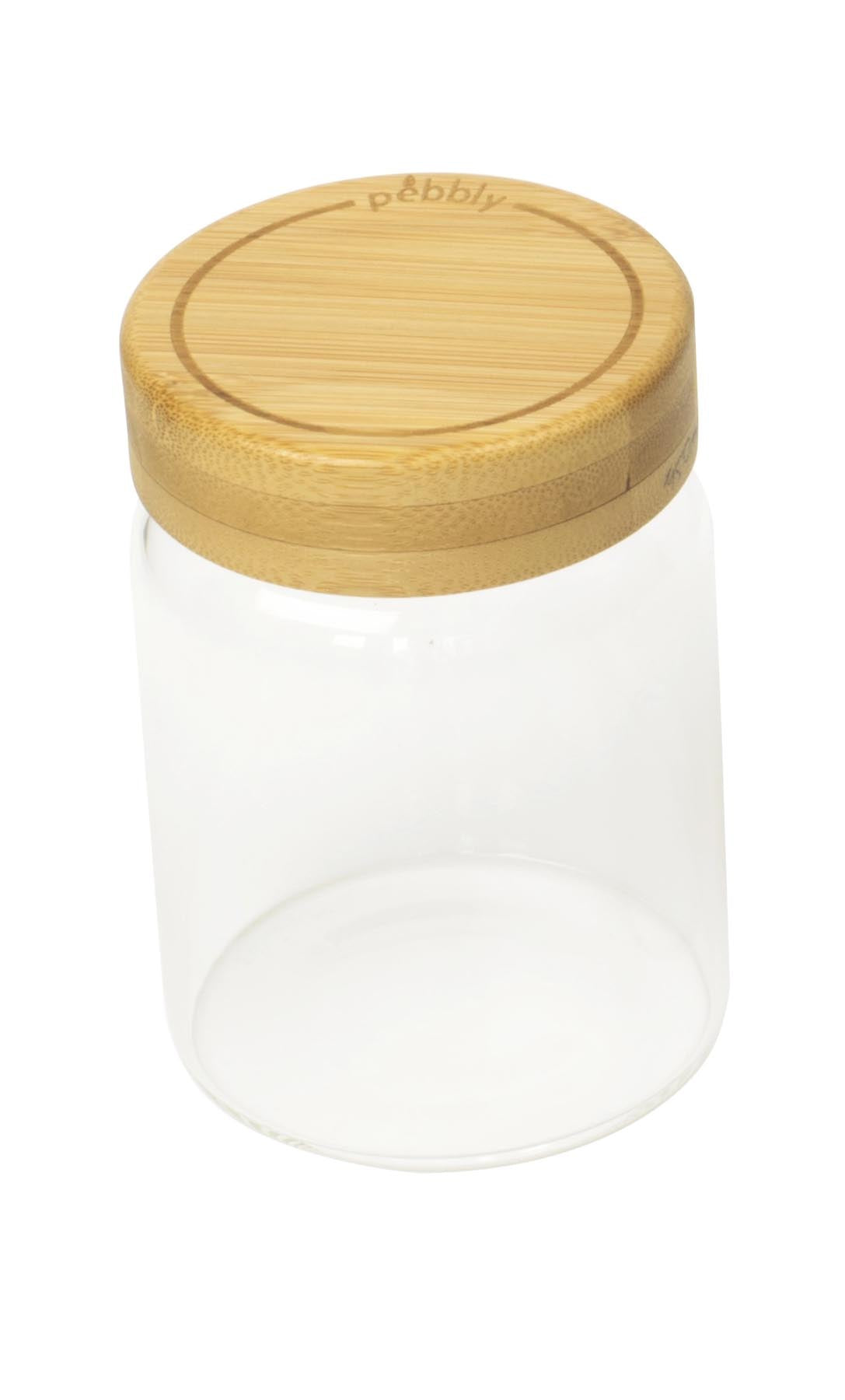 Vorratsglas mit Bambusdeckel 450ml in Transparent präsentiert im Onlineshop von KAQTU Design AG. Käsezubehör ist von Pebbly