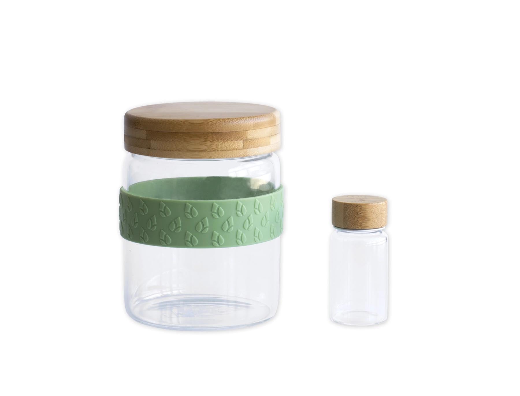 2er Set To-Go Lunch Glas u Saucen-Glas 700ml, 10x13cm in Transparent präsentiert im Onlineshop von KAQTU Design AG. Snackbox ist von Pebbly
