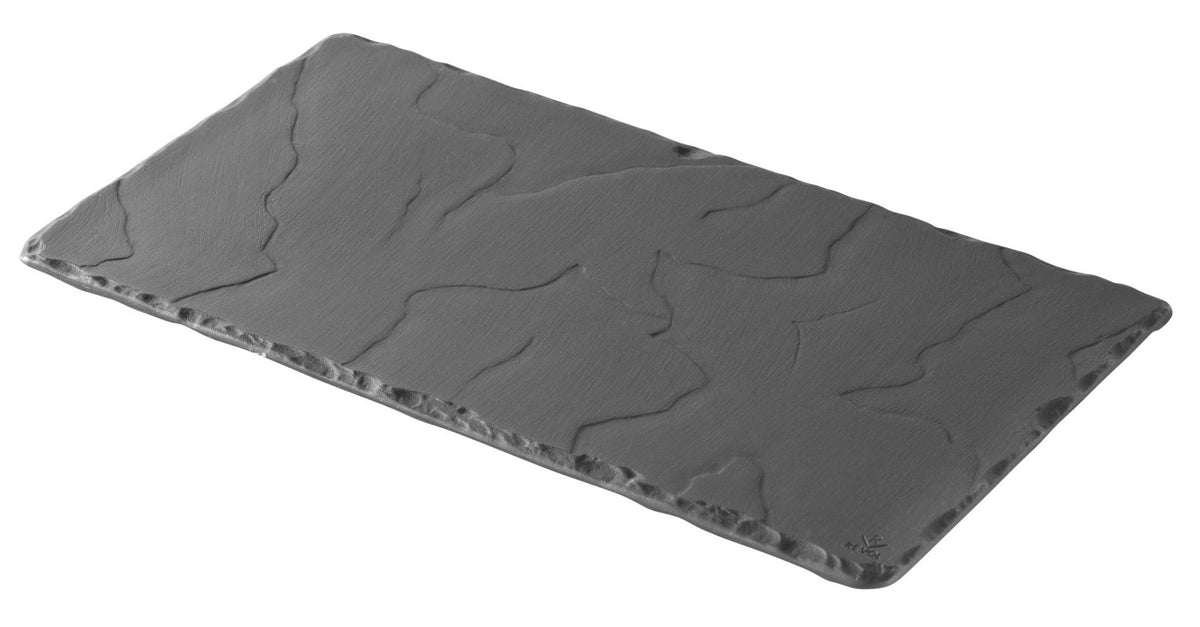 Teller rechteckig, 30x16 cm, Schiefer-Stil in Silber präsentiert im Onlineshop von KAQTU Design AG. Teller ist von Revol