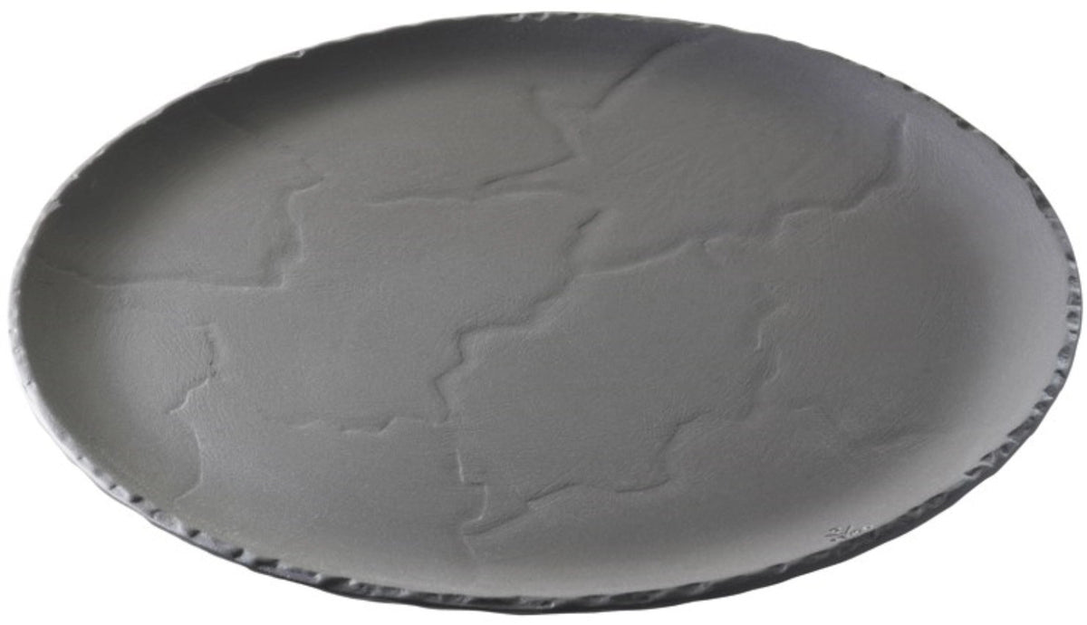 Teller rund, Ø 32 cm, Schiefer-Stil in Silber präsentiert im Onlineshop von KAQTU Design AG. Teller ist von Revol