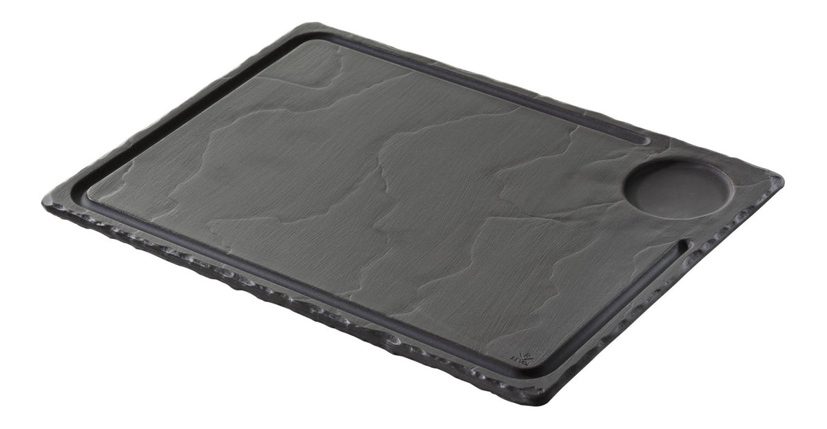 Steakplatte 33x24cm, schiefer-optik in Silber präsentiert im Onlineshop von KAQTU Design AG. Schale ist von Revol