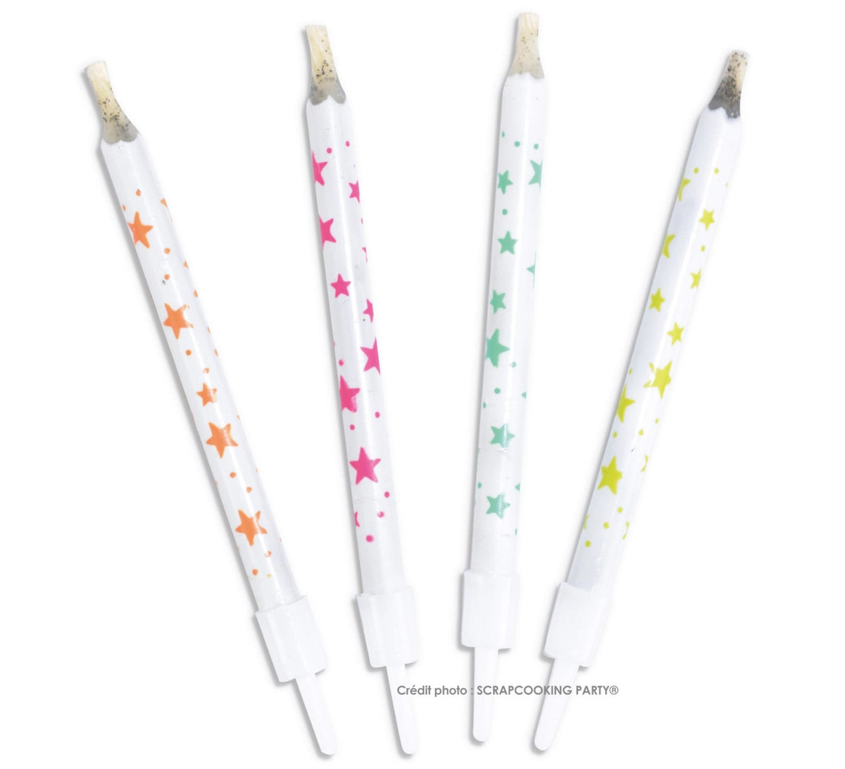 12 Stk. Kerzen Sterne in Mehrfarbig präsentiert im Onlineshop von KAQTU Design AG. Kerzen ist von Scrap Cooking