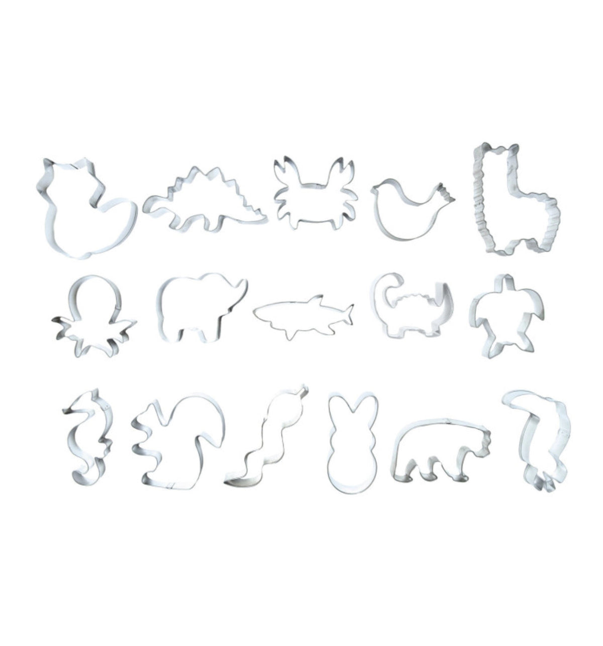 16-tlg. Set Ausstecher Wildtiere in Silber präsentiert im Onlineshop von KAQTU Design AG. Ausstecher ist von Scrap Cooking