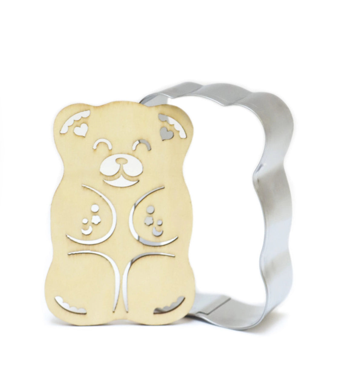 Ausstechform u. Holzpräger Teddybär in Silber präsentiert im Onlineshop von KAQTU Design AG. Ausstecher ist von Scrap Cooking