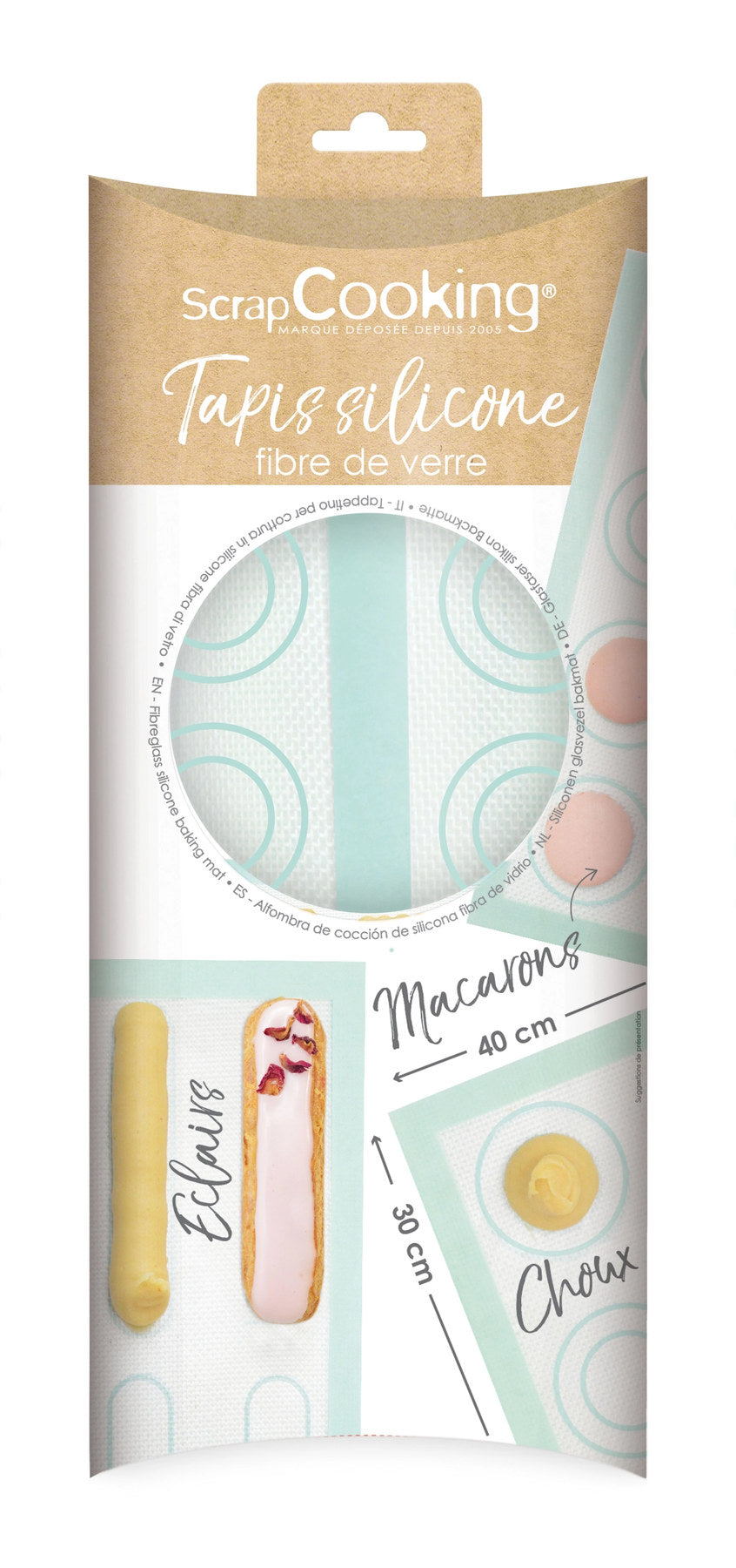Glasfaser Silikon Backmatte Choux,Éclair, Macaron in Grün präsentiert im Onlineshop von KAQTU Design AG. Backutensilien ist von Scrap Cooking