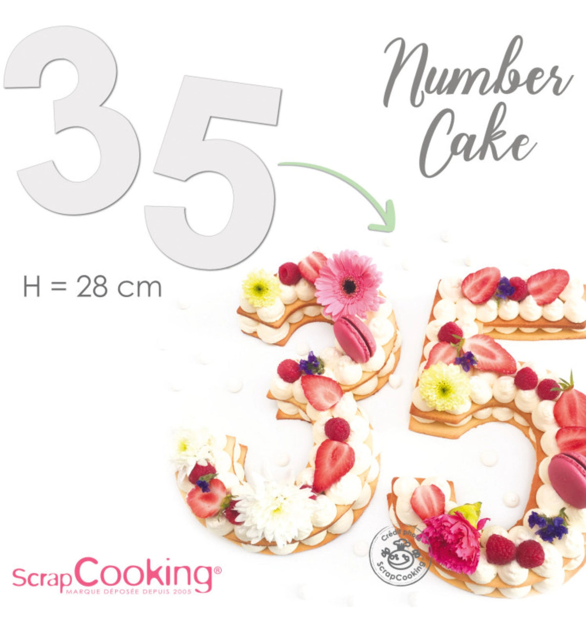 Schablonen Set für Zahlen 0-9 in Mehrfarbig präsentiert im Onlineshop von KAQTU Design AG. Backutensilien ist von Scrap Cooking