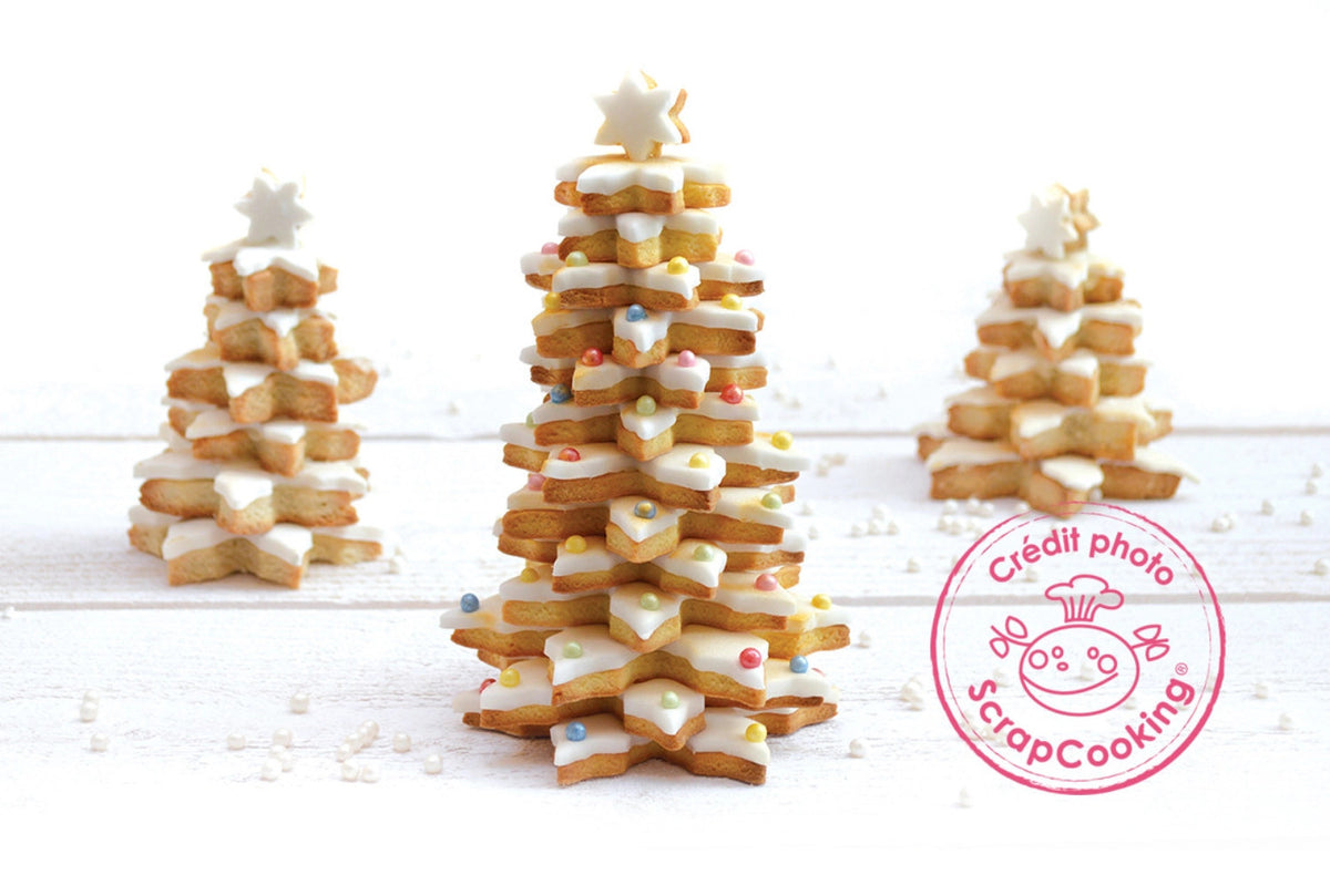 5-tlg. Set Ausstecher Weihnachtsbaum in Beige präsentiert im Onlineshop von KAQTU Design AG. Weihnachtszubehör ist von Scrap Cooking