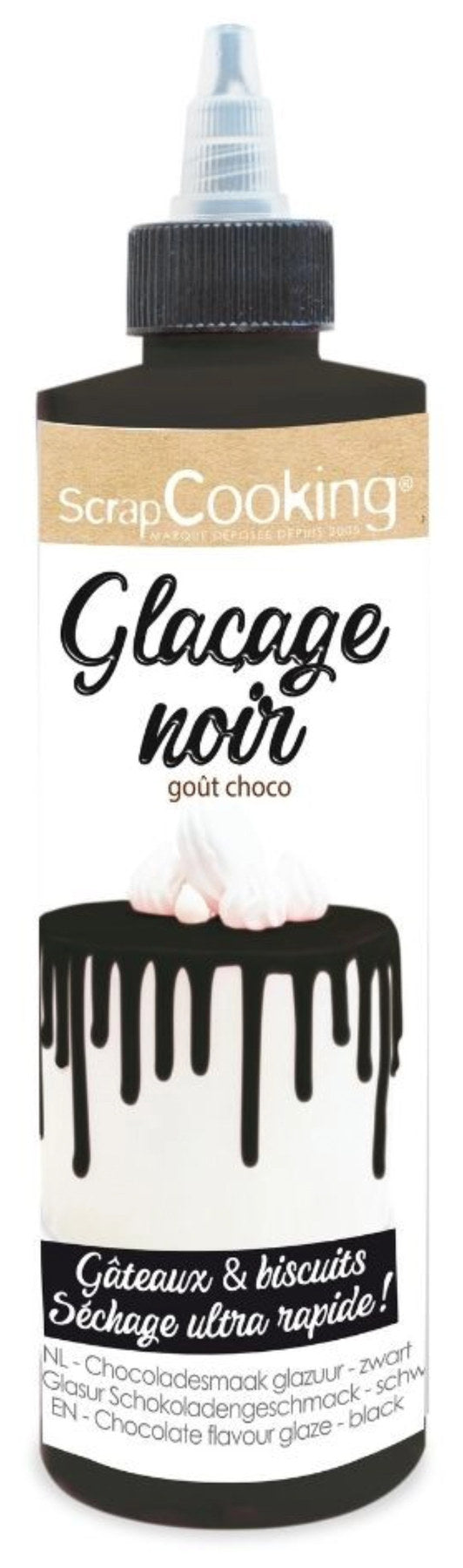Schokoladengeschmacksglasur Drip Cake, schwarz 130g in Schwarz präsentiert im Onlineshop von KAQTU Design AG. Zutaten ist von Scrap Cooking