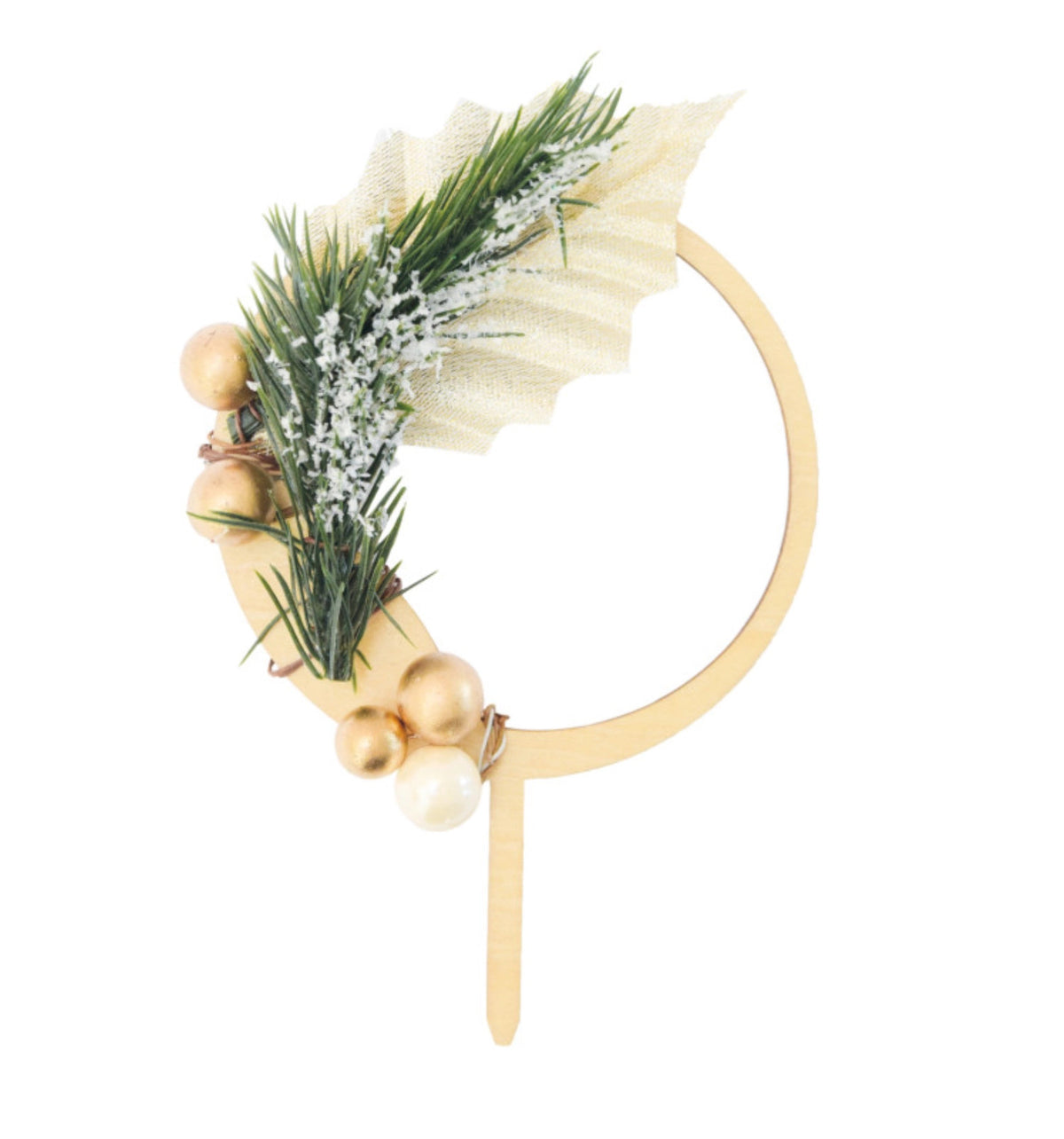 Cake Topper aus Holz Weihnachtskranz in Braun präsentiert im Onlineshop von KAQTU Design AG. Backutensilien ist von Scrap Cooking