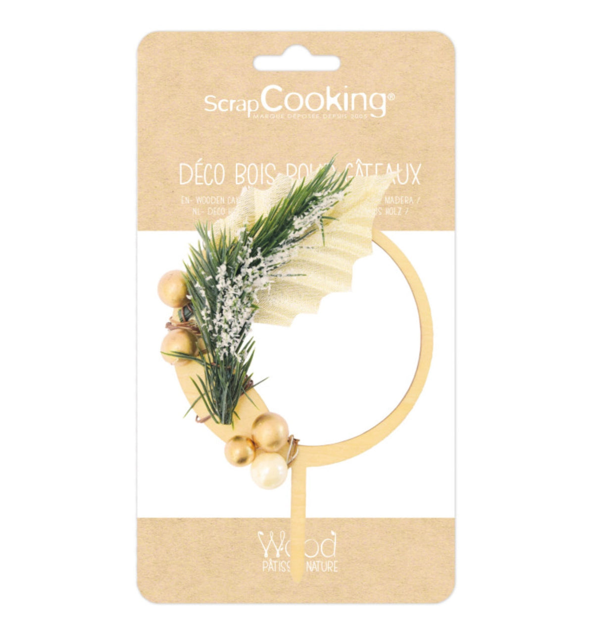 Cake Topper aus Holz Weihnachtskranz in Braun präsentiert im Onlineshop von KAQTU Design AG. Backutensilien ist von Scrap Cooking