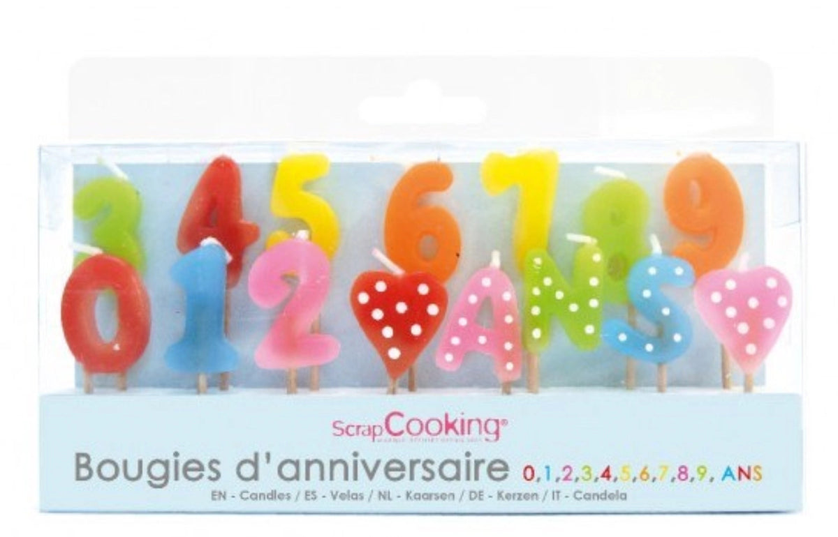 Geburtstag-Kerzen Zahlen & ANS 15 Stk. in Mehrfarbig präsentiert im Onlineshop von KAQTU Design AG. Küchenhelfer ist von Scrap Cooking